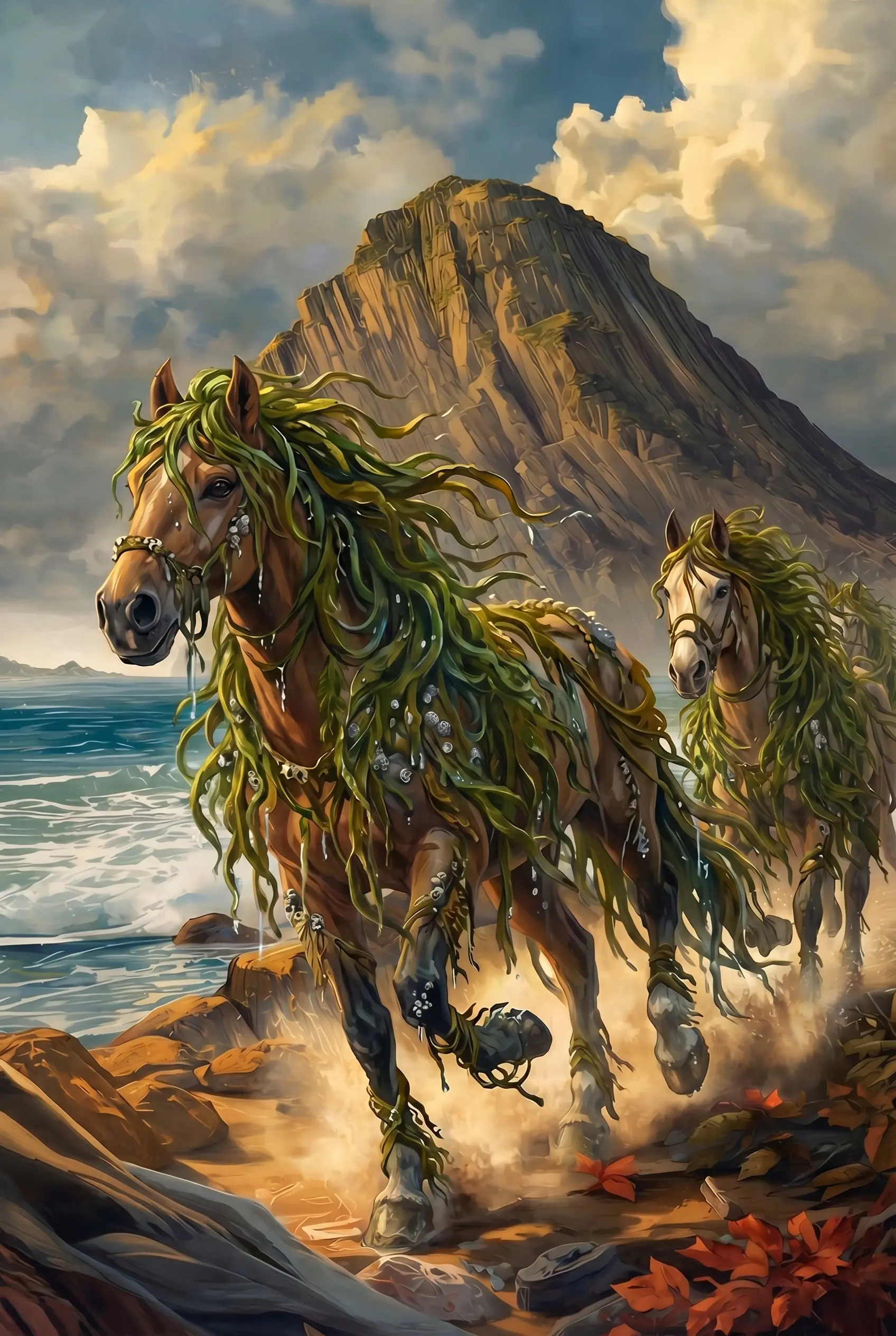 Kelp runners galloping along the coast