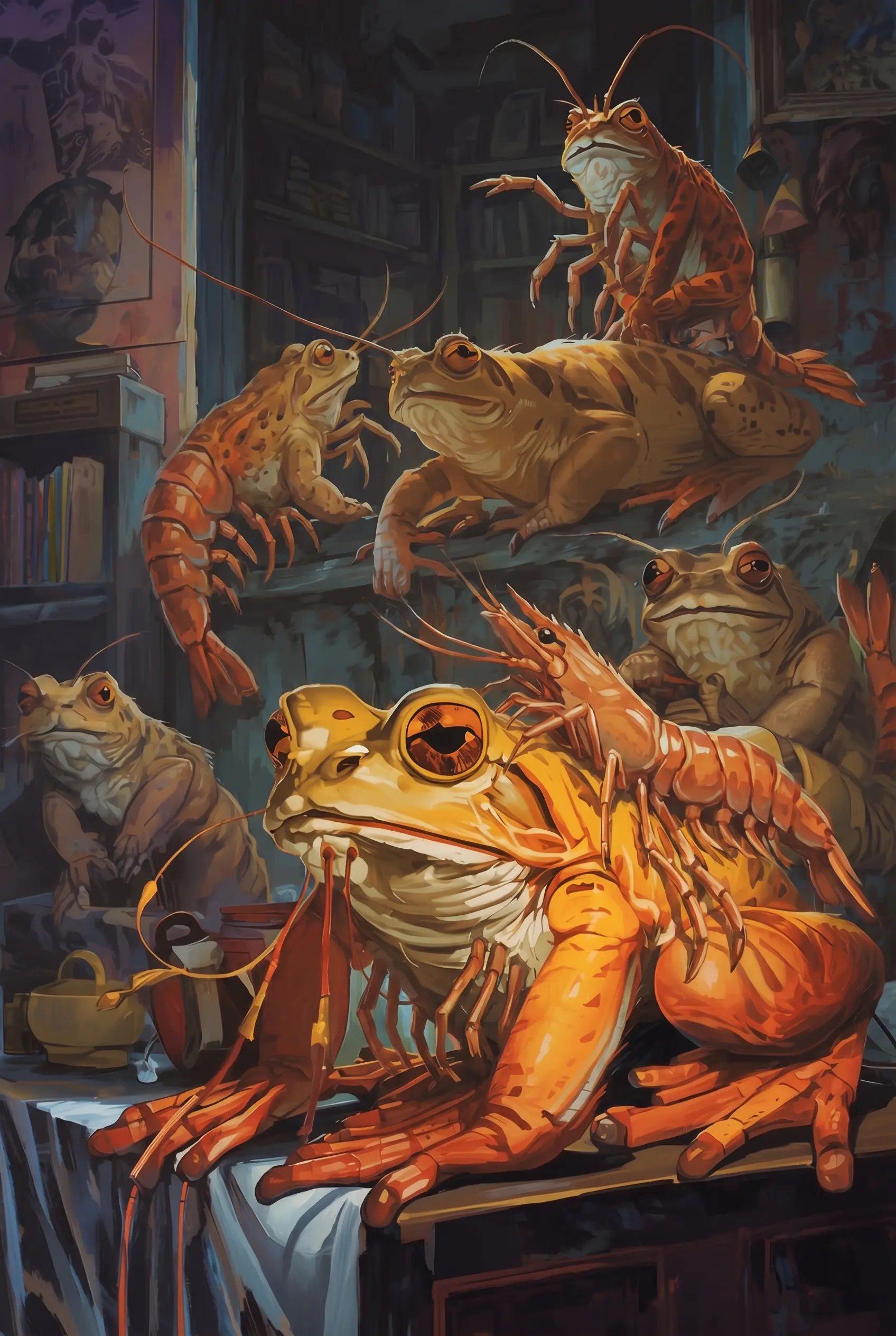 A frog-shrimp creature from the Advant serial with glowing goggle eyes