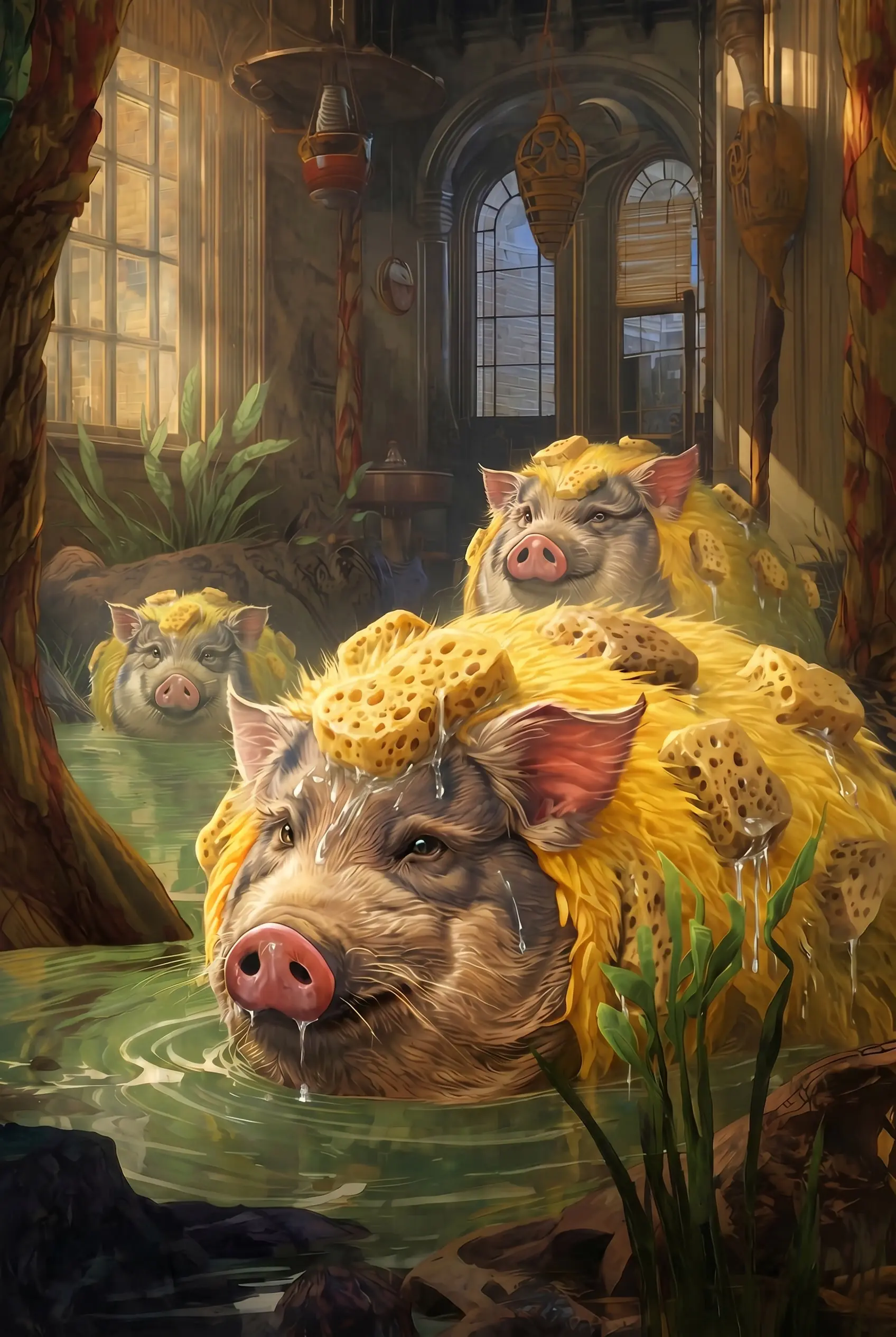 Sponge hog creatures from the Advant serial huddled together