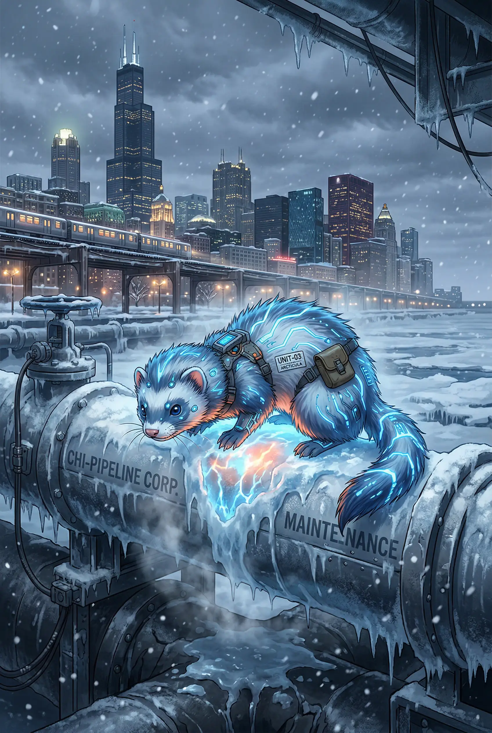 Ferret heats frozen city with belly