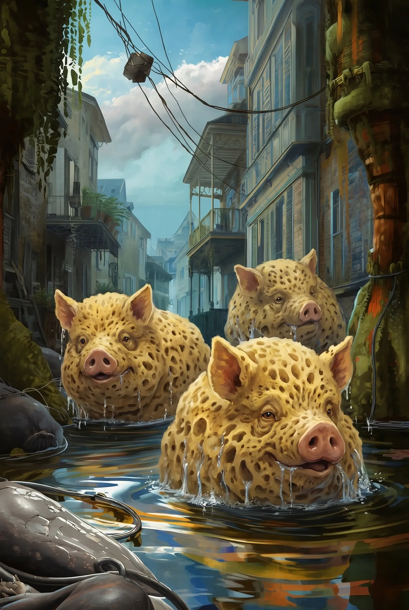A sponge hog creature from the Advant serial with a curious expression