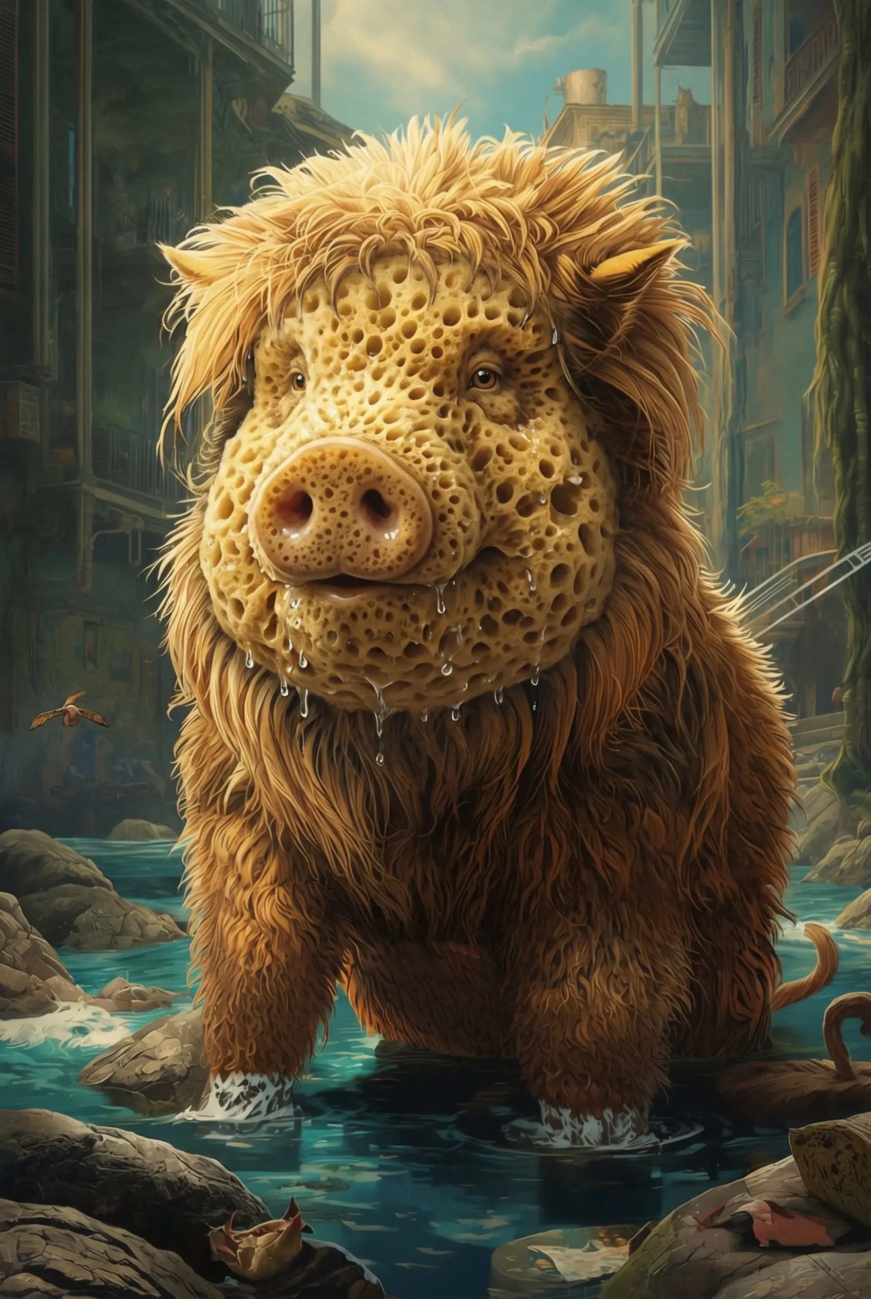 A sponge hog creature from the Advant serial resting peacefully