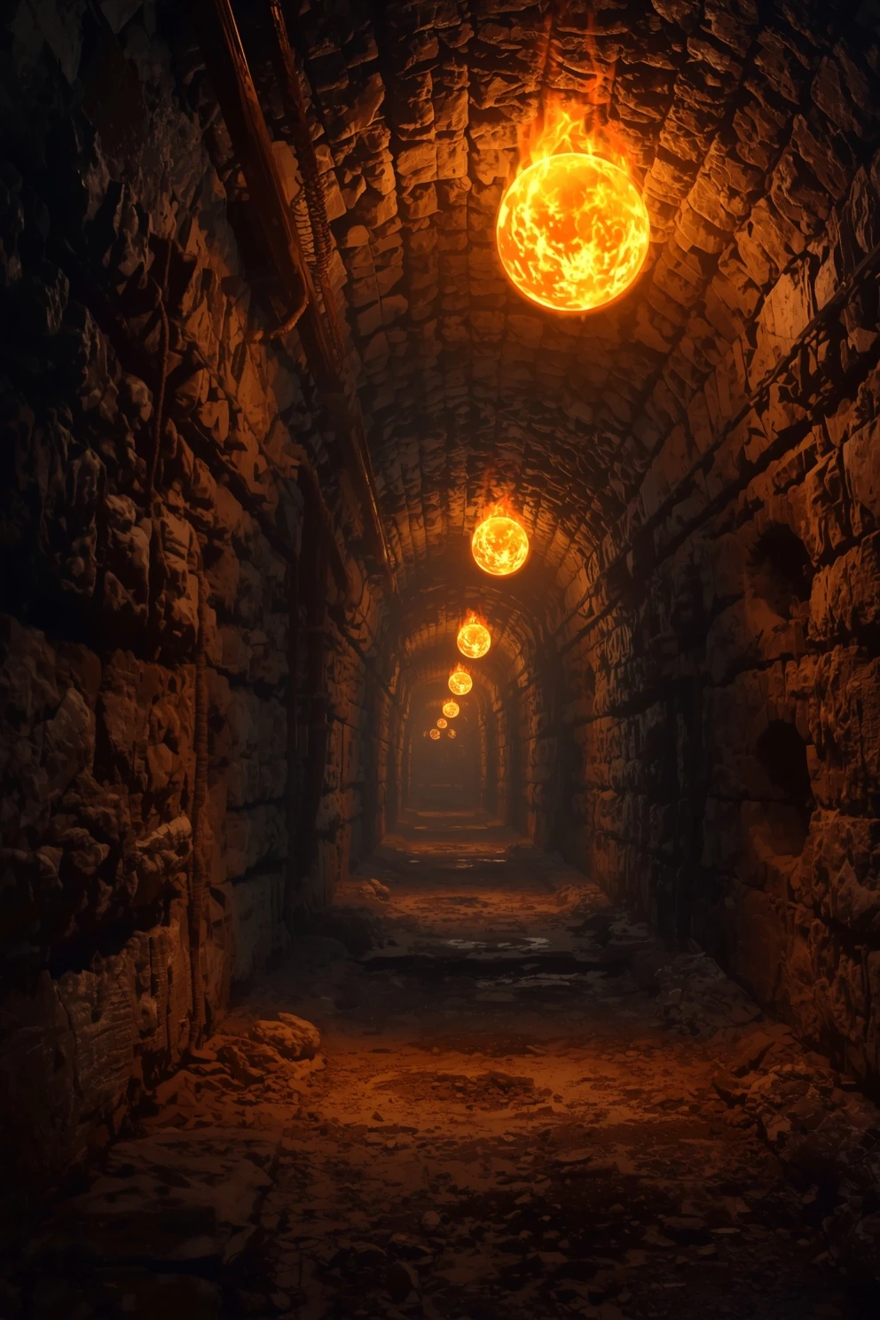 Golden orbs in the Advant Catacombs, from the Advant serial