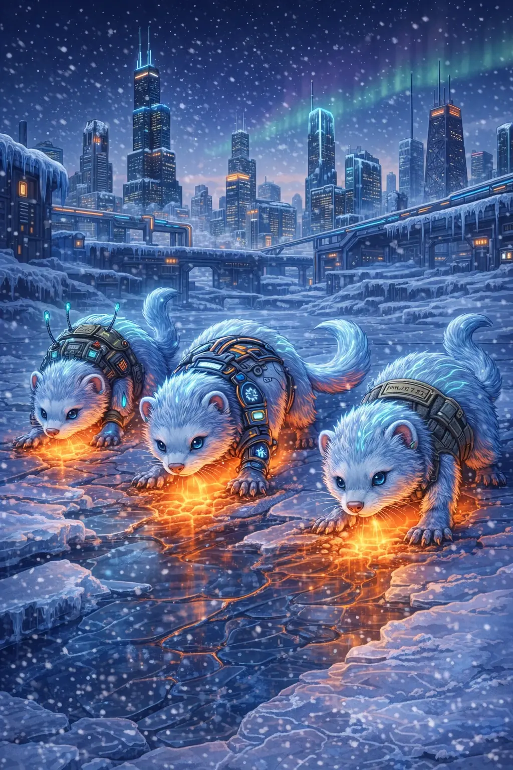 Three frost ferrets