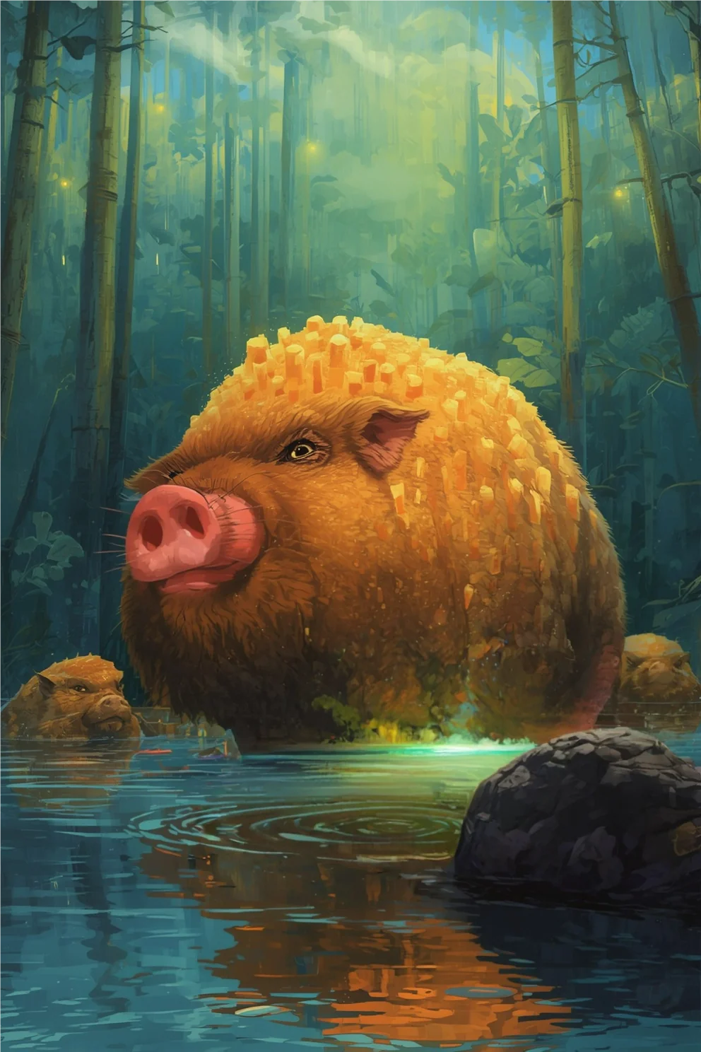 A sponge hog creature from the Advant serial in a warm setting