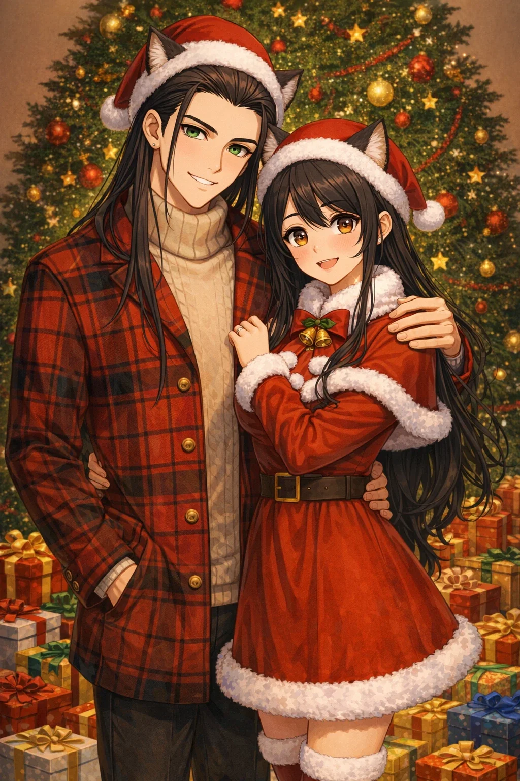 Althena and Nijo having Christmas fun