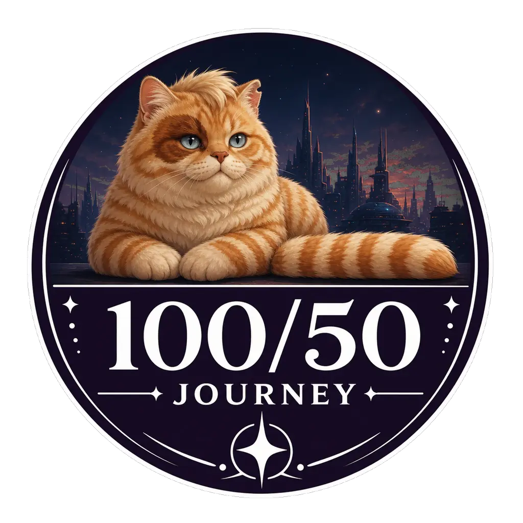 Sausage-Cat 100/50 round mark, white, transparent background